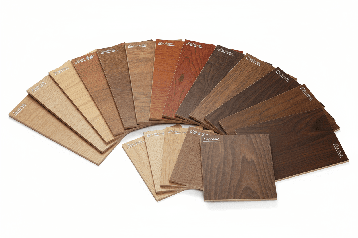 Alumawood color samples showing variety of finishes